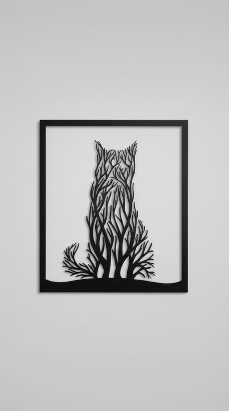 Dekorace na zeď Kočka z větví