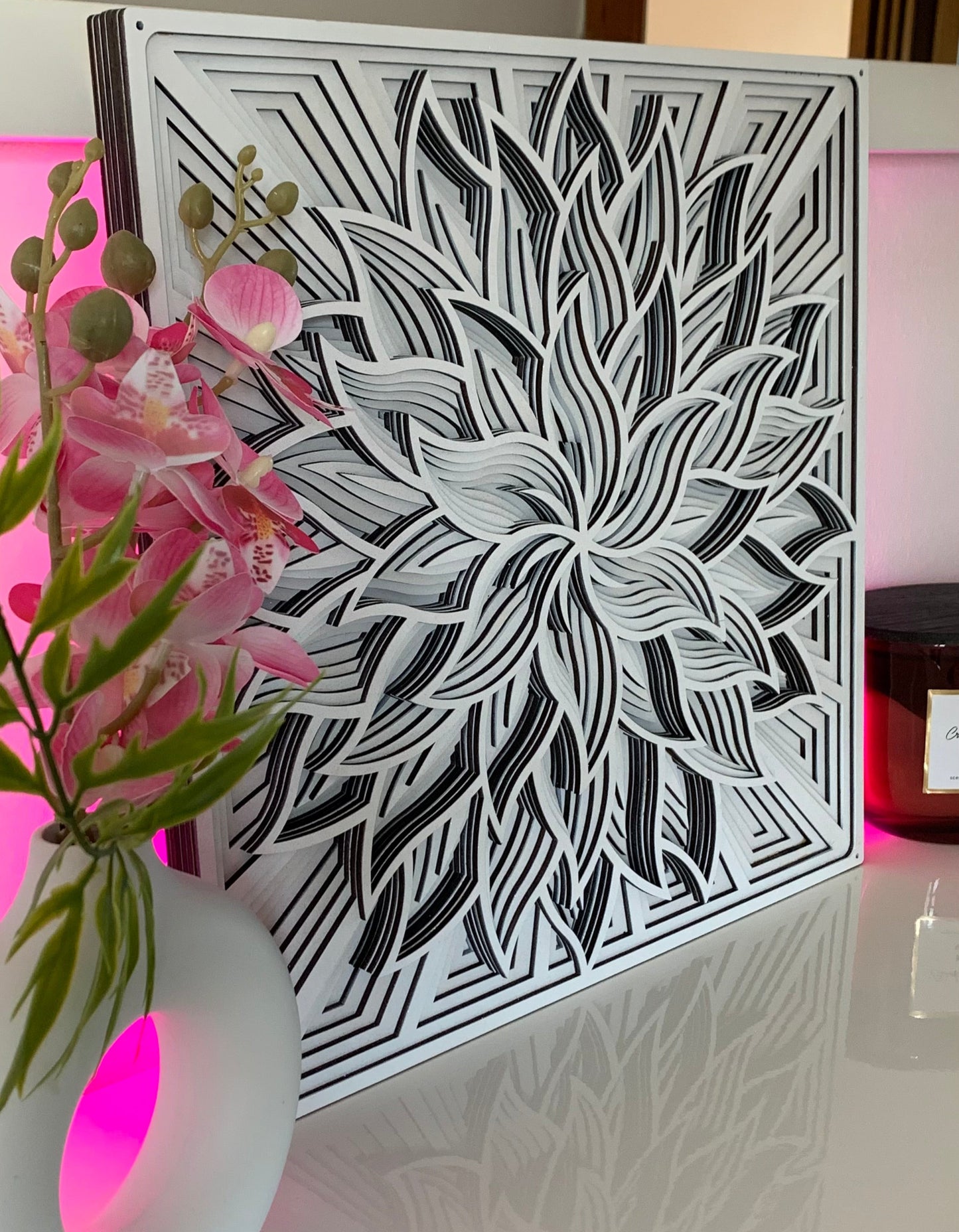 Obraz květu - bílý