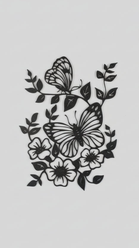 Dekorace na zeď Květiny a motýli