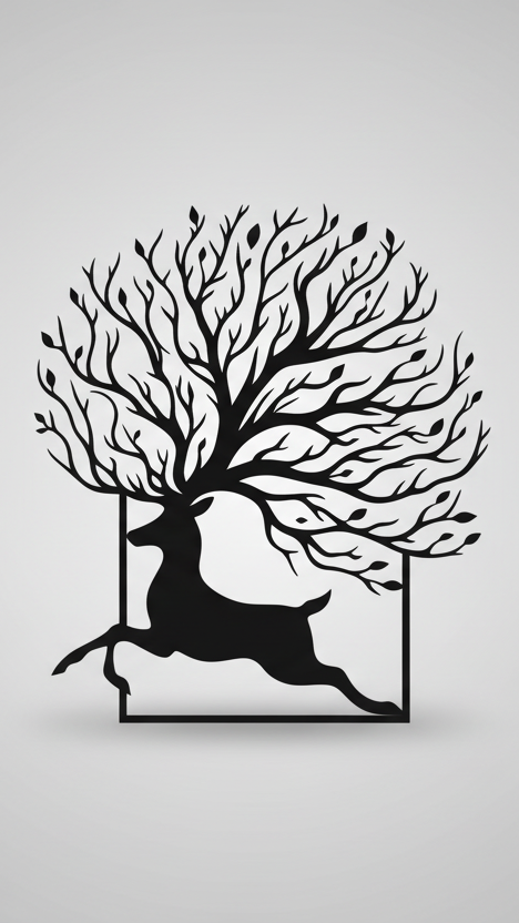 Dekorace na zeď Jelen - Stromové paroží