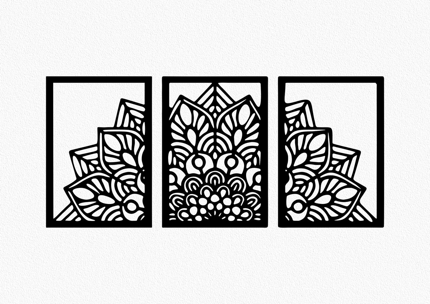 Dekorace na zeď Mandala - třídílná