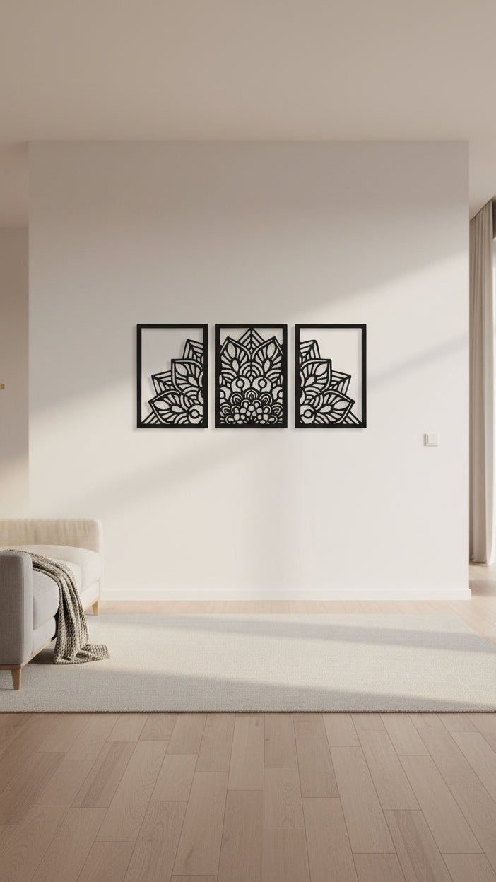 Dekorace na zeď Mandala - třídílná