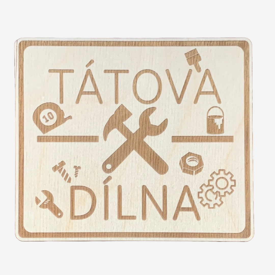 Cedulka "Tátova dílna"