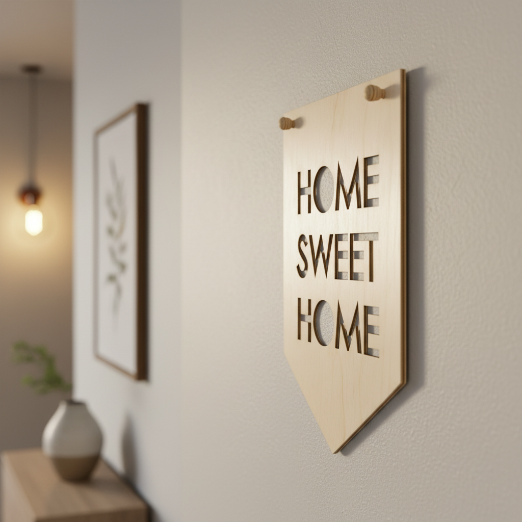 Dřevěná dekorativní cedule „Home Sweet Home“