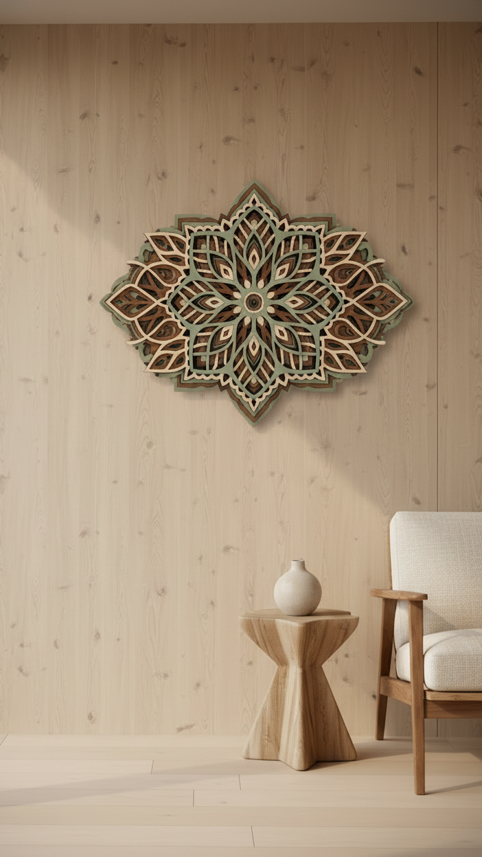 Mandala z březové překližky Tichá energie