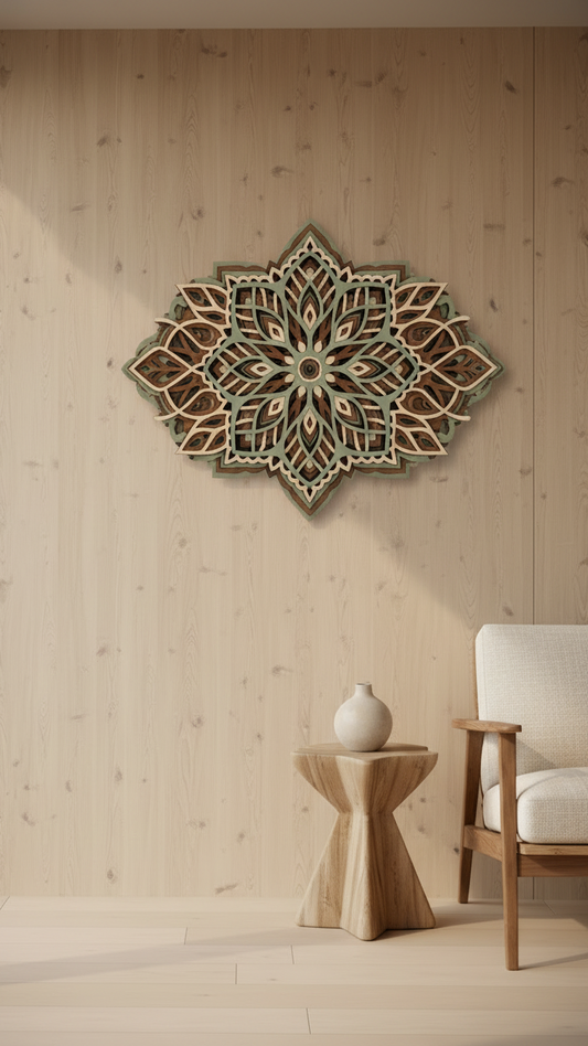 Mandala z březové překližky Tichá energie