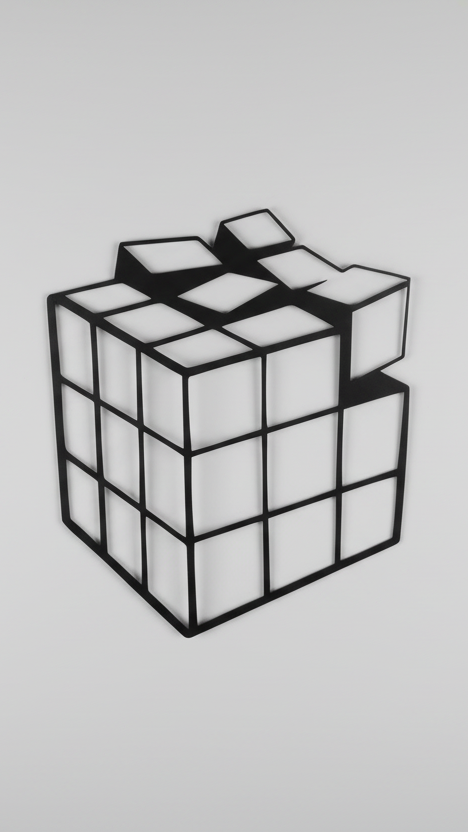 Dekorace na zeď rubiková kostka 3D