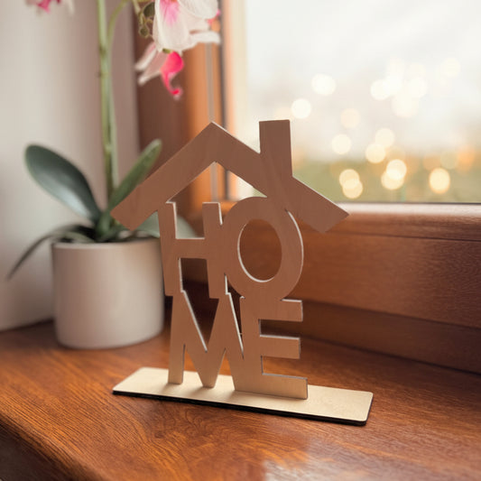 Dřevěná dekorace HOME