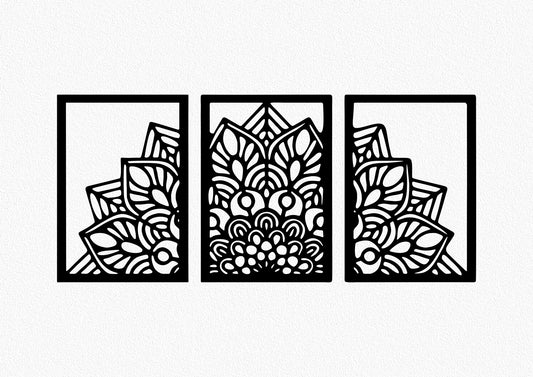 Dekorace na zeď Mandala - třídílná